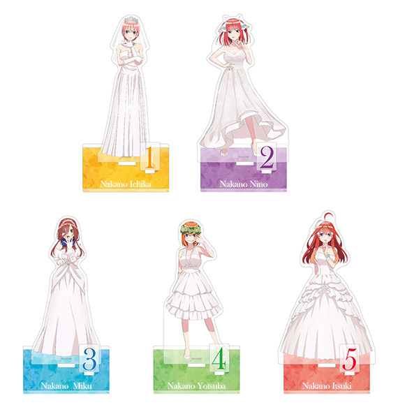「アクリルスタンド（5種）」 各1,650円（税込）（C）春場ねぎ・講談社／映画「五等分の花嫁」製作委員会
