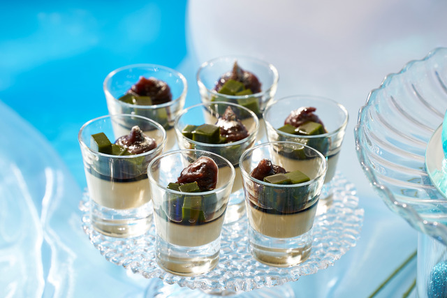 「Free!-the Final Stroke-“Good Luck on your journey” Special course & dessert buffet」橘 真琴 ほうじ茶のブランマンジェ、抹茶寒天、あんこ （C）おおじこうじ・京都アニメーション／岩鳶町後援会 2021