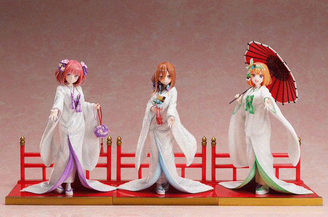 「中野二乃 -白無垢- 1/7スケールフィギュア」「中野三玖 -白無垢- 1/7スケールフィギュア」「中野四葉 -白無垢- 1/7スケールフィギュア」（C）春場ねぎ・講談社／「五等分の花嫁∬」製作委員会
