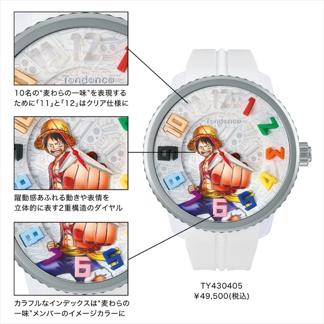 ワンピース」ルフィ＆シャンクスを腕時計にデザイン！ スイス発