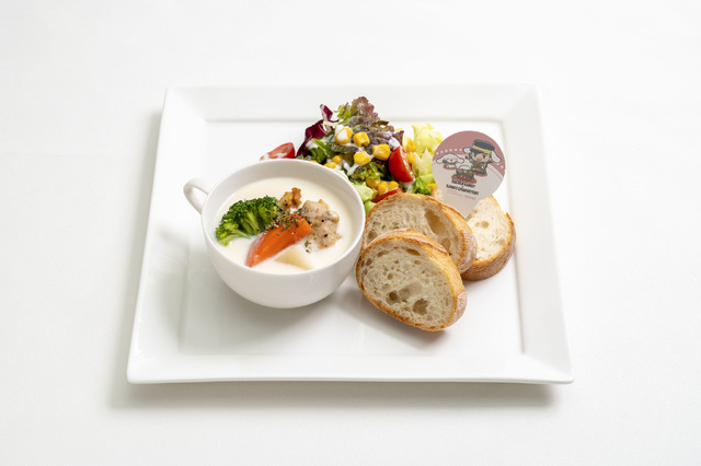 「『ゴールデンカムイ×サンリオキャラクターズ』×Chugai Grace Cafe」北の大地を食す！クリームシチュープレート（C）野田サトル／集英社・ゴールデンカムイ製作委員会（C）2022 SANRIO CO., LTD. TOKYO, JAPAN(L)