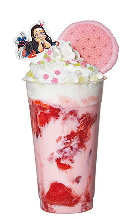 「『鬼滅の刃』展 茶屋 きさつ亭」禰豆子の苺みるく（C）吾峠呼世晴／集英社