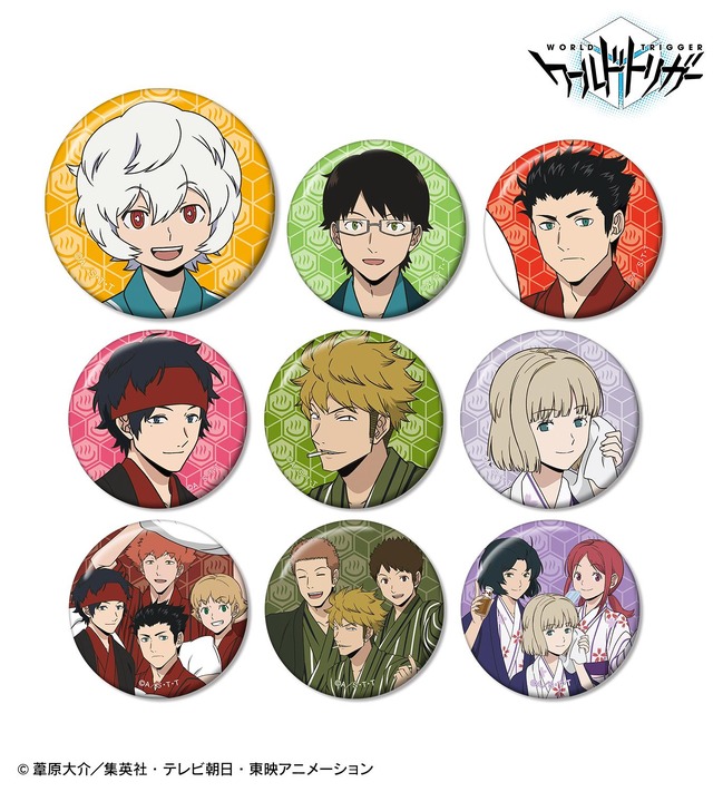 『ワールドトリガー』描き下ろしイラスト 温泉旅館ver. トレーディング缶バッジ（C）葦原大介／集英社・テレビ朝日・東映アニメーション