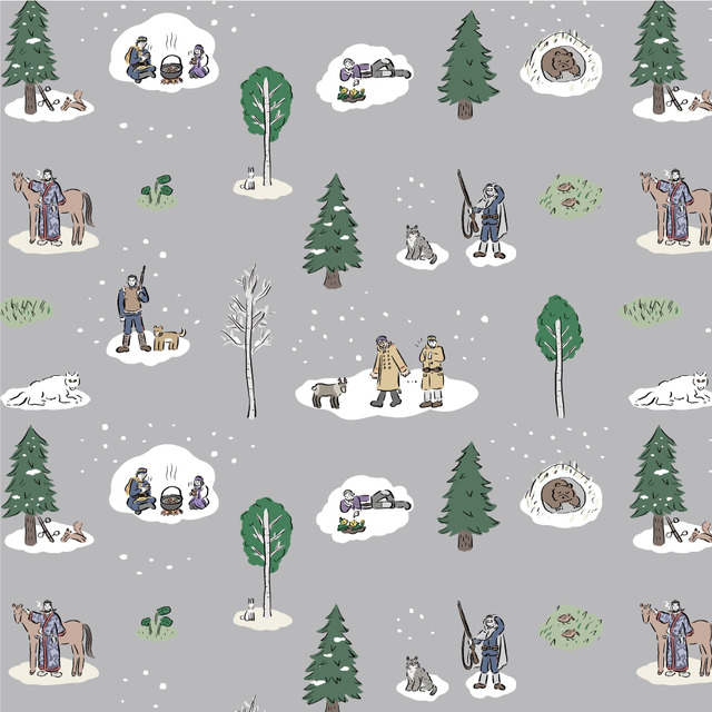 『ゴールデンカムイ』×イラストレーター・鬼頭祈コラボグッズ　バンダナ（C）野田サトル／集英社・ゴールデンカムイ製作委員会