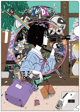 『四畳半タイムマシンブルース』特典付き前売券 A4クリアファイル（C）2022 森見登美彦・上田誠・KADOKAWA／「四畳半タイムマシンブルース」製作委員会