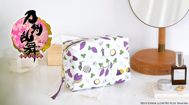 『刀剣乱舞-ONLINE-』×イラストレーター・鬼頭祈 コラボグッズ第8弾、「ボックスポーチ」（C）2015 EXNOA LLC/NITRO PLUS