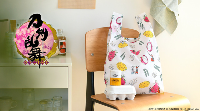 『刀剣乱舞-ONLINE-』×イラストレーター・鬼頭祈 コラボグッズ第8弾「エコバッグ」（C）2015 EXNOA LLC/NITRO PLUS