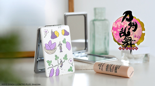 『刀剣乱舞-ONLINE-』×イラストレーター・鬼頭祈 コラボグッズ第8弾「コンパクトミラー」（C）2015 EXNOA LLC/NITRO PLUS