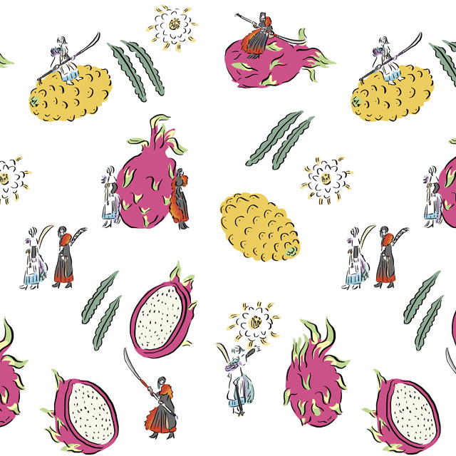 『刀剣乱舞-ONLINE-』×イラストレーター・鬼頭祈 コラボグッズ第8弾「バンダナ」（C）2015 EXNOA LLC/NITRO PLUS