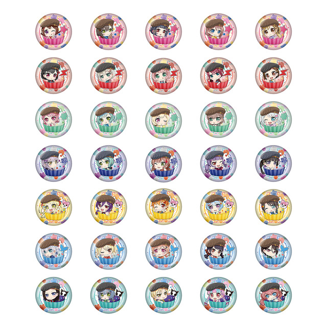 「缶バッジ（ランダム35種）」450円（税込495円）（C）BDP（C）CraftEgg（C）BUSHI