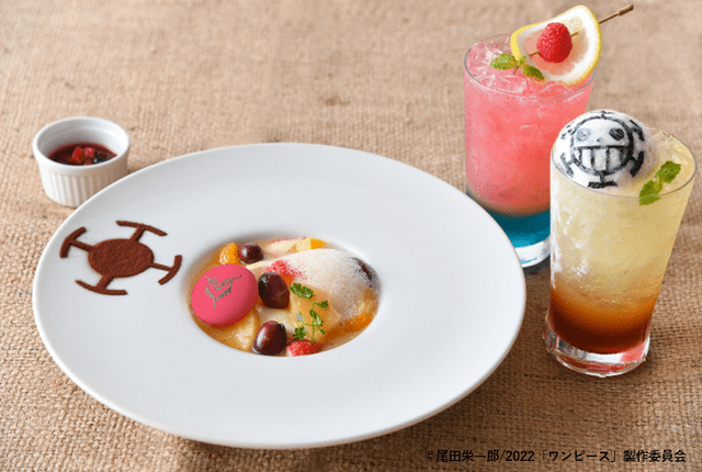 ビストロカフェ レディース＆ジェントルメン「麦わら屋とトラ男の海賊同盟デザートセット」（C）尾田栄一郎/2022「ワンピース」製作委員会