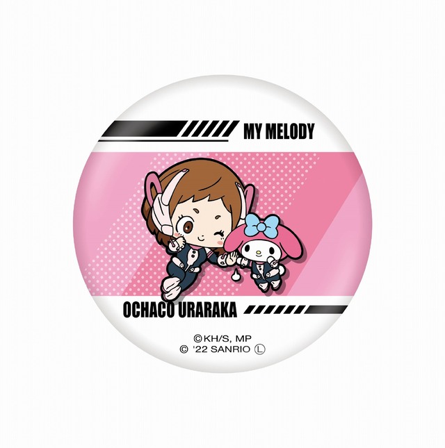 「僕のヒーローアカデミア×サンリオキャラクターズ」第2弾「缶バッジ」（C）堀越耕平／集英社・僕のヒーローアカデミア製作委員会（C）2021 SANRIO CO., LTD. TOKYO, JAPAN L