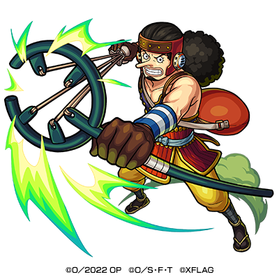 『モンスターストライク』×『ONE PIECE FILM RED』木属性　★5 ゴッド ウソップ （進化） CV：山口勝平