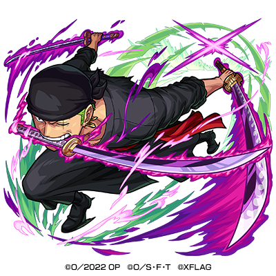 『モンスターストライク』×『ONE PIECE FILM RED』木属性　★6 海賊狩りのゾロ （獣神化） CV：中井和哉