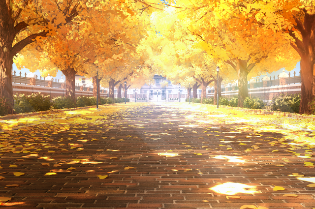 『メイク ア ガール』背景_並木道