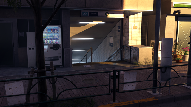 『メイク ア ガール』背景_地下鉄出入口