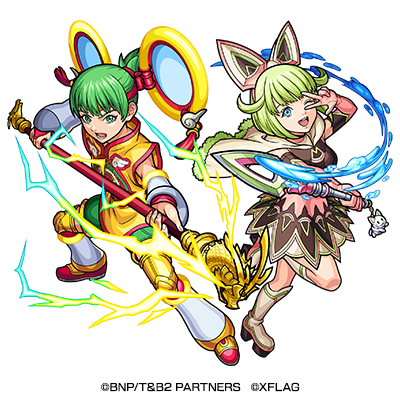 『TIGER & BUNNY 2』×『モンスターストライク』ドラゴンキッド＆マジカルキャット（進化）（C）BNP/T&B2 PARTNERS（C）XFLAG