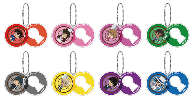 スライドアクリルキーホルダーコレクション（全 8 種）1パック770円（税込）、1BOX（8パック入り）6,160円（税込）(C)青山剛昌／小学館・読売テレビ・TMS 1996