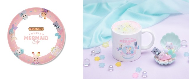 「シルバニア森のキッチンポップアップカフェ ～ゆめいろマーメイド～ハロウィンver.」スーベニアプレート、マグカップ（C）EPOCH