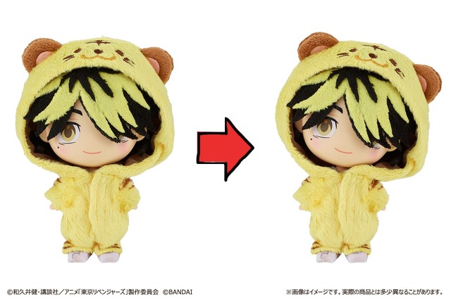 「HOODIEFiGU(フーディフィギュ) 東京リベンジャーズ」首を傾げさせたり回したりすることができる（C）和久井健・講談社／アニメ「東京リベンジャーズ」製作委員会（C）BANDAI