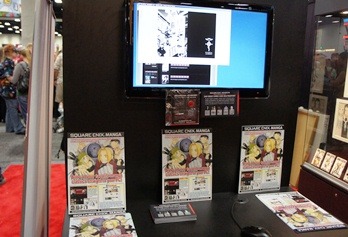 コミコン2012の会場から。日本企業ではスクウェア・エニックスも独自のマンガ配信サービスを紹介している。 