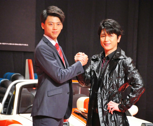 竹内涼真（泊進ノ／仮面ライダードライブ）＆及川光博（仮面ライダー3号／黒井響一郎）／映画『スーパーヒーロー大戦GP 仮面ライダー3号』会見