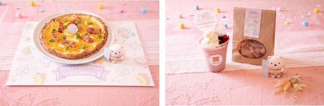 「すみっコぐらし×ラ チッタデッラ」第2弾　しろくまのほかほかコーンポタージュのピッツァ、しろくまのバナナ＆いちごシェイクとラスクのセット（C）2022 SAN-X CO., LTD. ALL RIGHTS RESERVED.