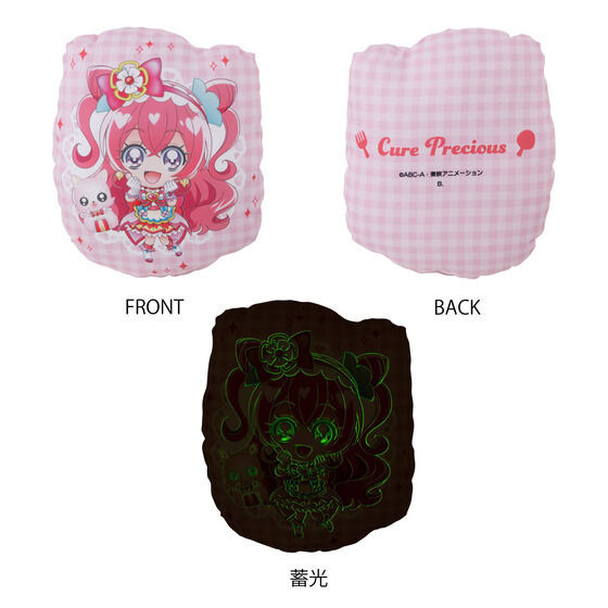 「光るダイカットクッション」各3,630円（税込）（C）ABC-A・東映アニメーション