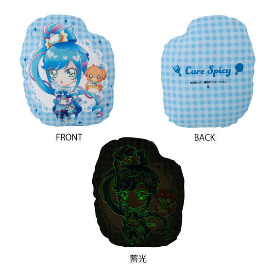 「光るダイカットクッション」各3,630円（税込）（C）ABC-A・東映アニメーション