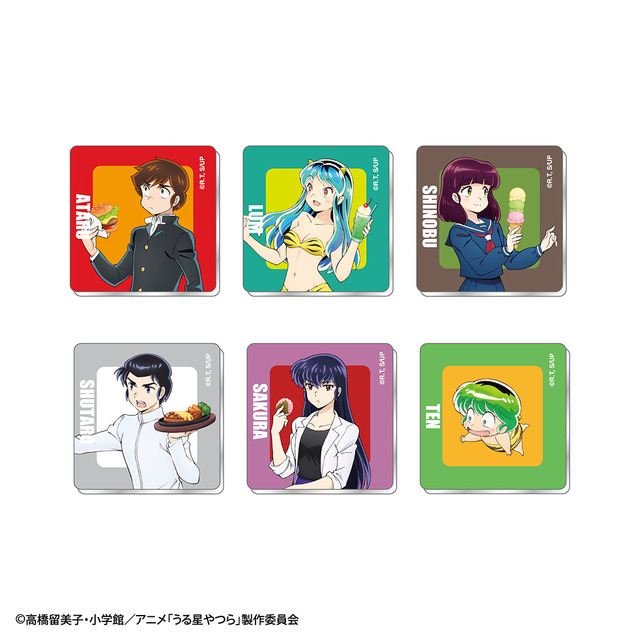 「うる星やつらカフェ」アクリルマグネット（ランダム6種）（C）高橋留美子・小学館／アニメ「うる星やつら」製作委員会