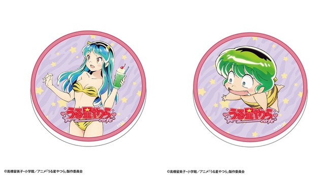 「うる星やつらカフェ」白石雲コースター（ラム、テンちゃん）（C）高橋留美子・小学館／アニメ「うる星やつら」製作委員会