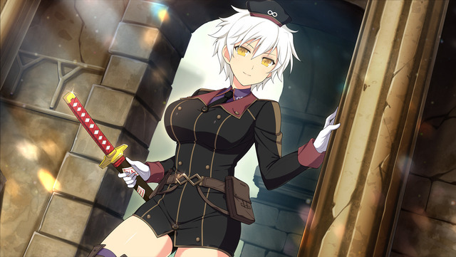 『ダンジョンに出会いを求めるのは間違っているだろうかIV』×『シノビマスター 閃乱カグラ NEW LINK』＜閃乱覚醒前＞【SSR 雅緋(蛇女忍装束)】（C）大森藤ノ・SBクリエイティブ/ダンまち4製作委員会（C）Marvelous Inc.