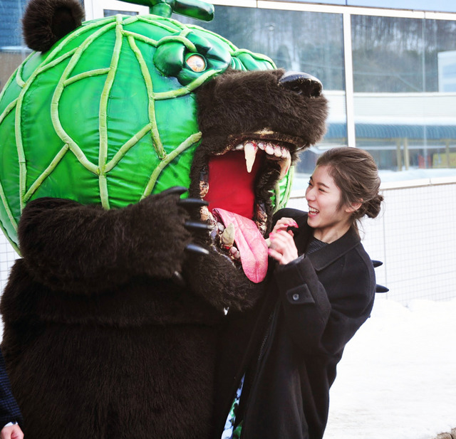 松岡茉優＆メロン熊 in 「ゆうばり国際ファンタスティック映画祭2015」ウェルカムセレモニー