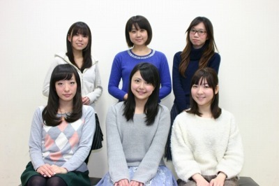 前列・平山笑美さん、三上枝織さん、小澤亜李さん、後列・田中真奈美さん、、神田朱未さん、、矢作紗友里さん