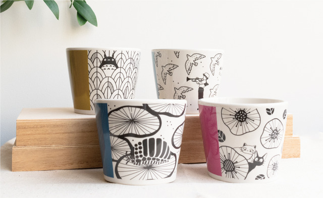 「アニメージュとジブリ展」フリーカップ　各1,540円（C）Studio Ghibli（C）Kanyada