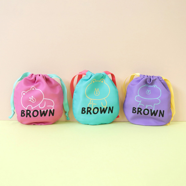 ラインアート巾着ポーチ／オンラインストア「So Good ! LINE FRIENDS」商品ラインナップ　