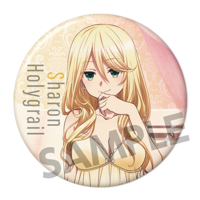 Engage Kiss 描き下ろし76mm缶バッジ シャロン・ホーリーグレイル ナイトウェア ver.　(C)BCE／Project Engage