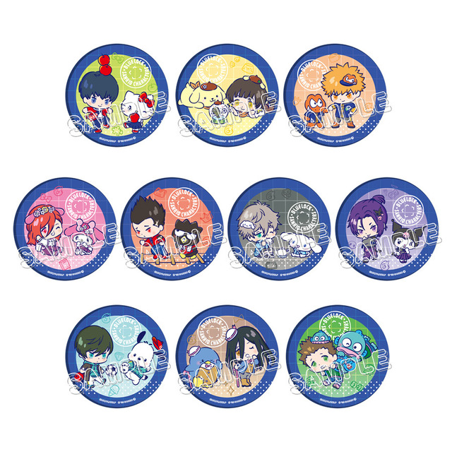 ブルーロック×サンリオキャラクターズ「トレーディング缶バッジ65mm」5,280円（税込）（C）金城宗幸・ノ村優介・講談社／「ブルーロック」製作委員会 （C）2023 SANRIO CO.,LTD.L