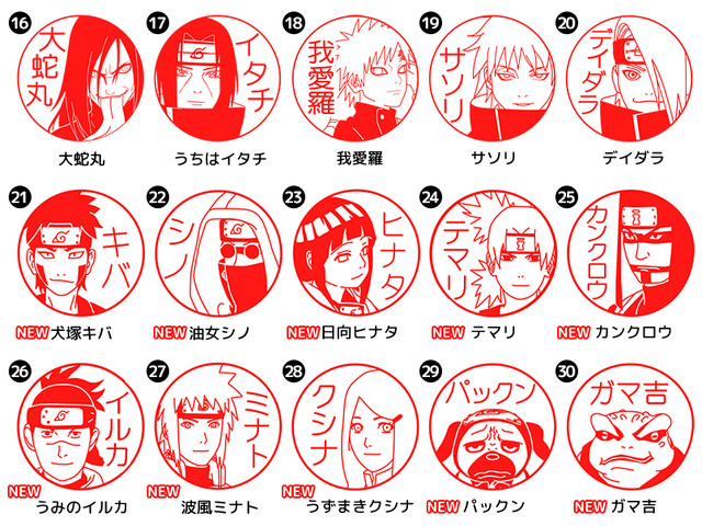 オーダーメイドできる「NARUTO＆BORUTO はんこコレクション」（C）岸本斉史  スコット／集英社・テレビ東京・ぴえろ