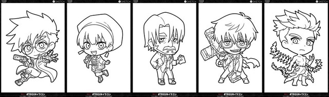 ぬり絵キャラクター（C）2023 内藤泰弘・少年画報社／「TRIGUN STAMPEDE」製作委員会