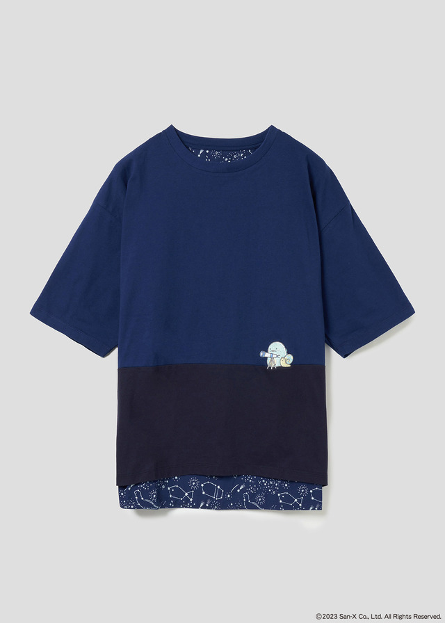 『すみっコぐらし』×「グラニフ」コラボレーション第3弾ビッグシルエット5分袖Tシャツ「星空さんぽ」(C)2023 San-X Co., Ltd. All Rights Reserved.