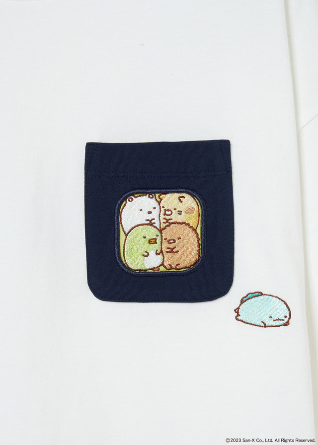 『すみっコぐらし』×「グラニフ」コラボレーション第3弾ビッグシルエット5分袖Tシャツ「ぎゅーっと すみっコ」(C)2023 San-X Co., Ltd. All Rights Reserved.