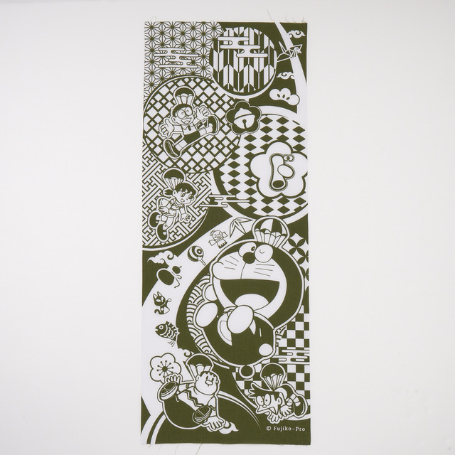 ドラえもんチャンネルアプリ公式オンラインストア限定「えびす手ぬぐい　緑」（C）Fujiko-Pro