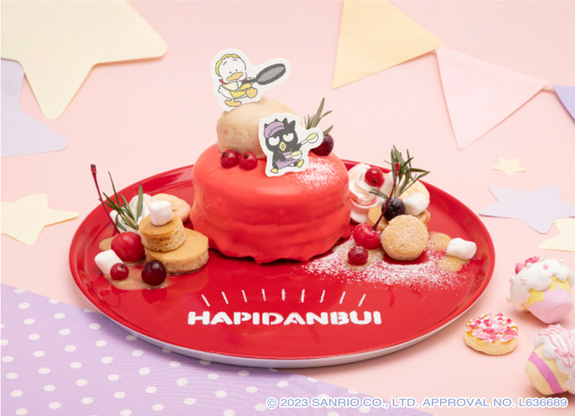 はぴだんぶい わいわいクッキングカフェ「ペックル＆ばつ丸 パンケーキ」（C）2023 SANRIO CO., LTD. APPROVAL NO. L636689