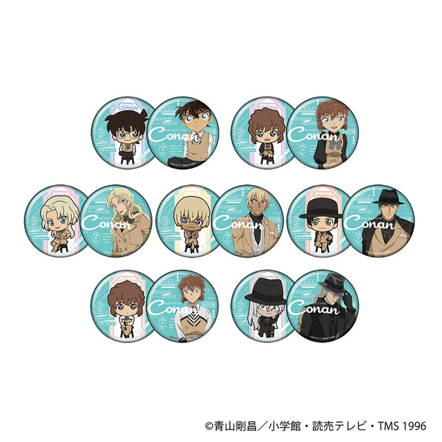 K賞 缶バッジセット（全7種）※ブラインドパッケージ（C）青山剛昌／小学館（C）青山剛昌／小学館・読売テレビ・TMS 1996（C）2023 青山剛昌／名探偵コナン製作委員会