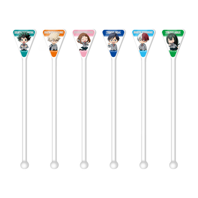 「僕のヒーローアカデミア CAFE and DINER」BOX cafe&spaceアクリルマドラー（全 6 種）（C）堀越耕平／集英社・僕のヒーローアカデミア製作委員会