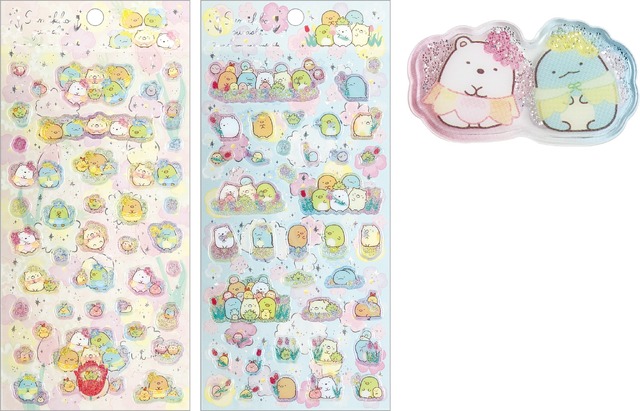 『すみっコぐらし』新テーマ「ざっそうとようせいのお花畑」キラキラクリアシール( グッズ画像（C）2023 SAN-X CO., LTD. ALL RIGHTS RESERVED.