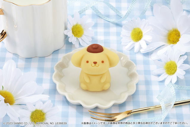 和生菓子の「食べマス　ポムポムプリン 2023」（C）2023 SANRIO CO., LTD. APPROVAL NO. L638839
