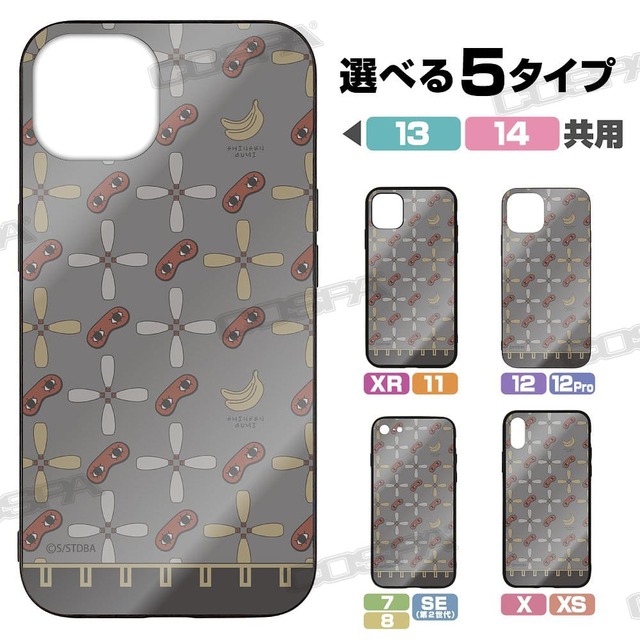 真選組 総柄 強化ガラスiPhoneケース（C）空知英秋／集英社･テレビ東京･電通･BNP･アニプレックス