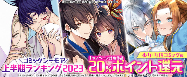 「コミックシーモア 2023年上半期ランキング」バナー